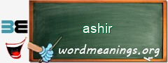 WordMeaning blackboard for ashir
